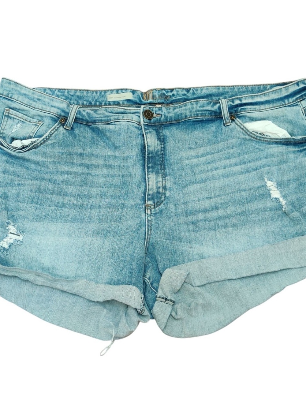 Kut from the Kloth Light Blue Rolled Hem Denim Shorts